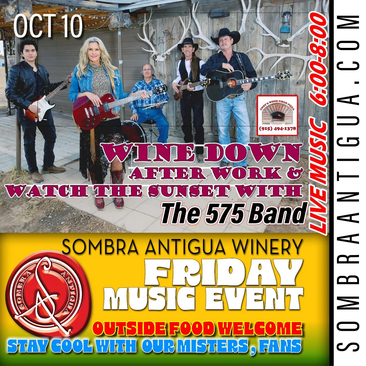 Join us TODAY to enjoy The 575 Band and Andy's Pizza from 6 pm to 8pm!