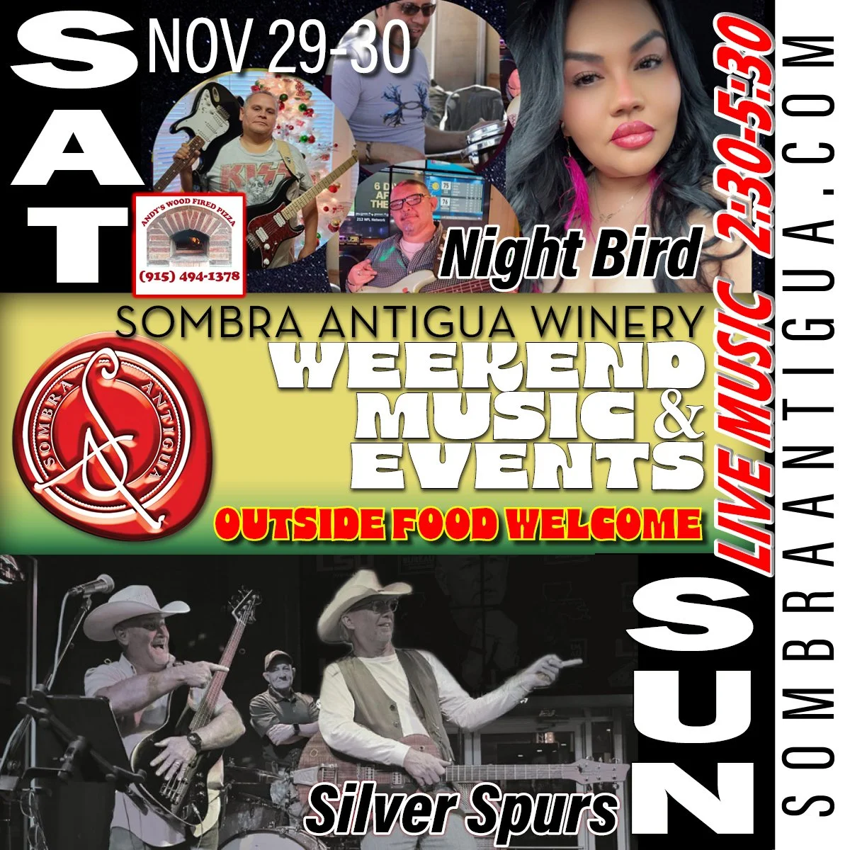 Join us this weekend for live music! Catch Nightbird on Saturday and Silver Spurs on Sunday. See you there!