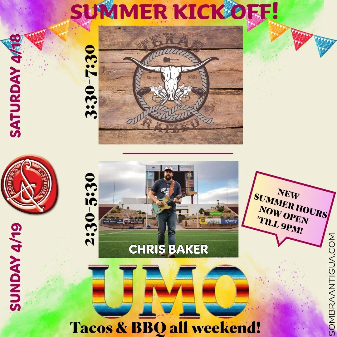 Update for this weekend! Our only band for Saturday will be Texas Raized, but no need to worry, they'll stick around 2 extra hours for your dancing needs! Can't wait to see ya'll!