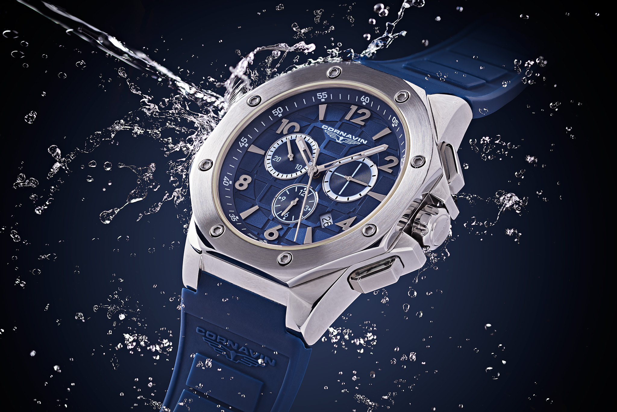 Cornavin watch with water splash (Personal work)
