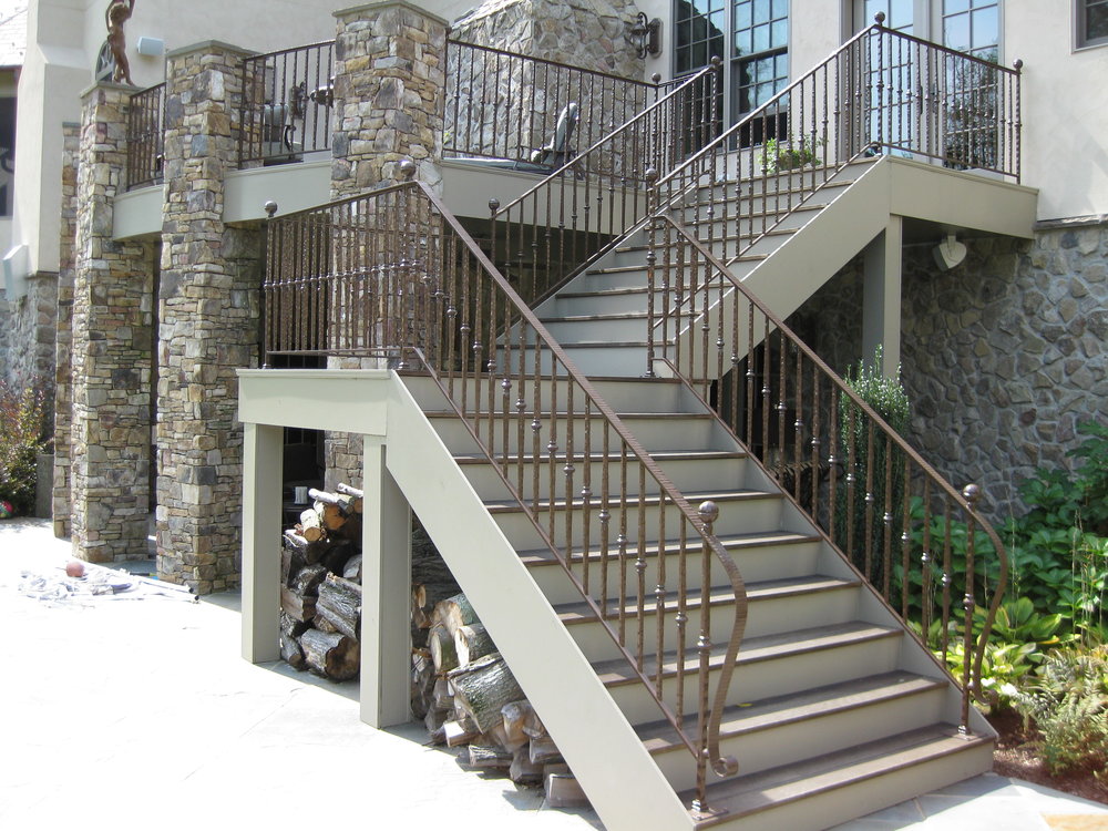 Custom Metal Railings Stair Deck, Metal Outdoor Railings For Stairs