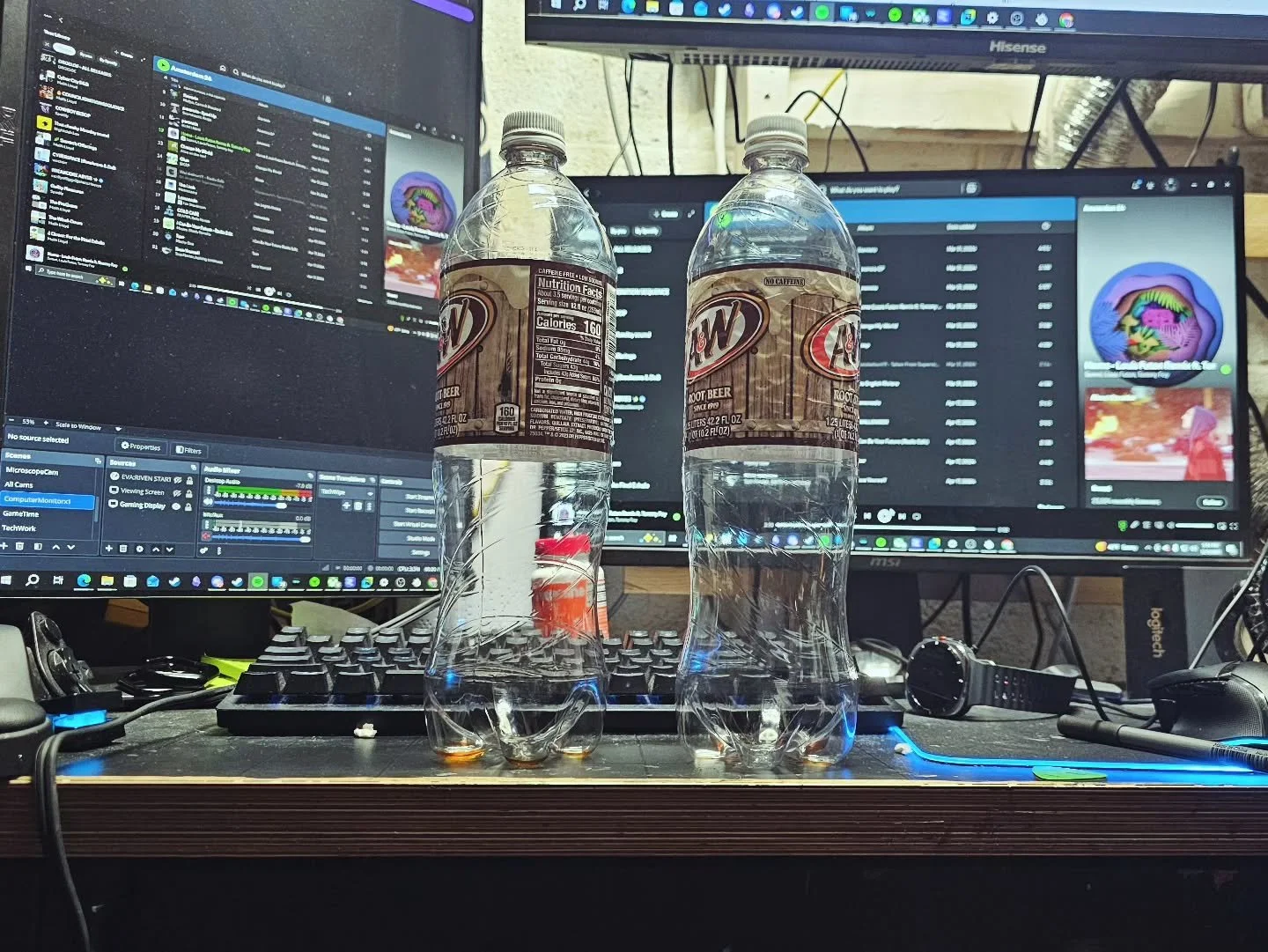 2 down.
3 liters total.
1 day in.