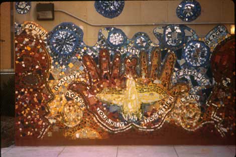Journey Together at Beth-Anne Center, 2003, bricolage mosaic, by Tracy Van Duinen and John Pitman Weber