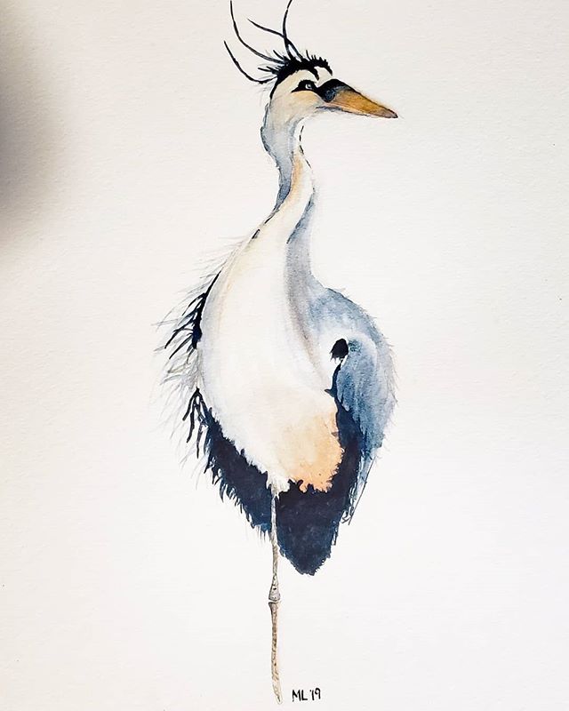 For my mom
.
#makenziemade #makersgonnamake #watercolor  #greatblueheron