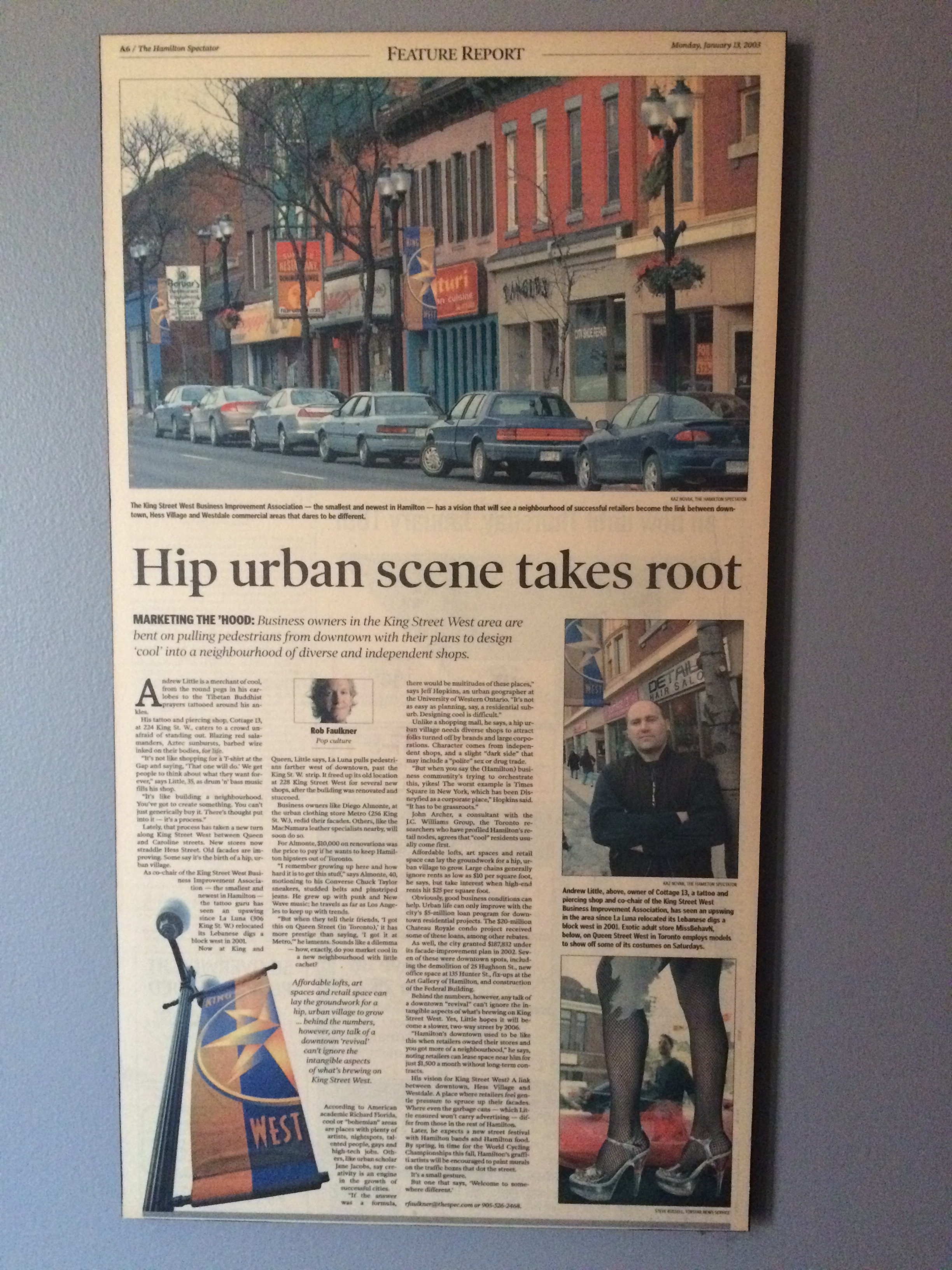 Article from 2003 about the King West Neighbourhood.