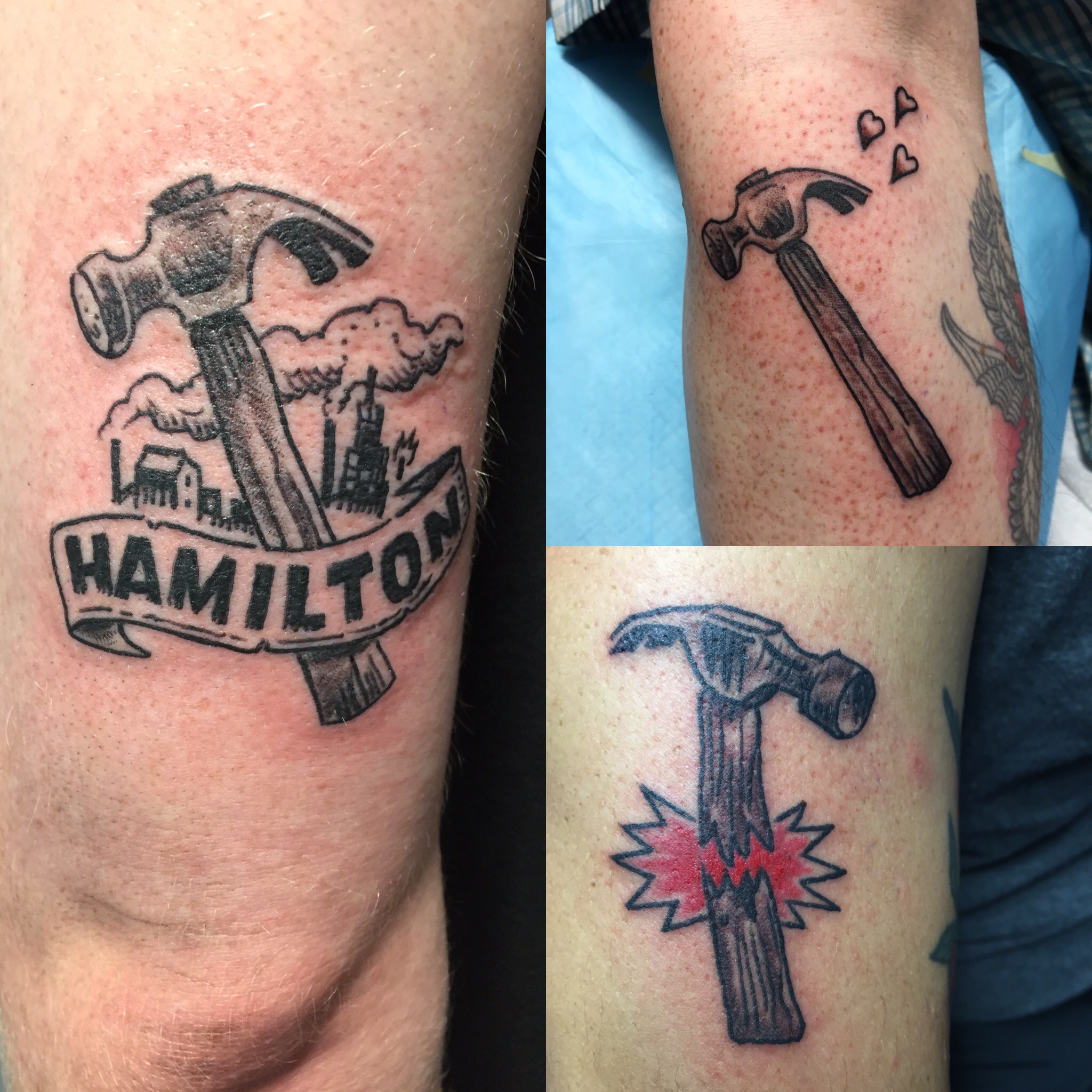 Get hammered tattoos by Os.