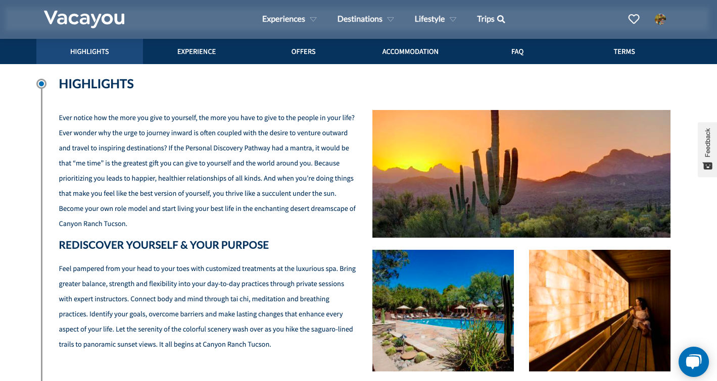 Personal Discovery Pathway – Canyon Ranch Tucson