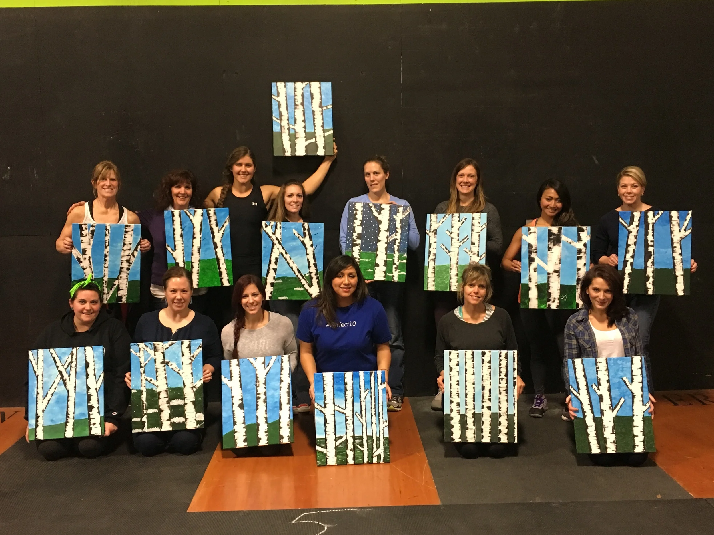 CFE Ladies showing off their art skills at our Brunch and Brushes Sunday event!