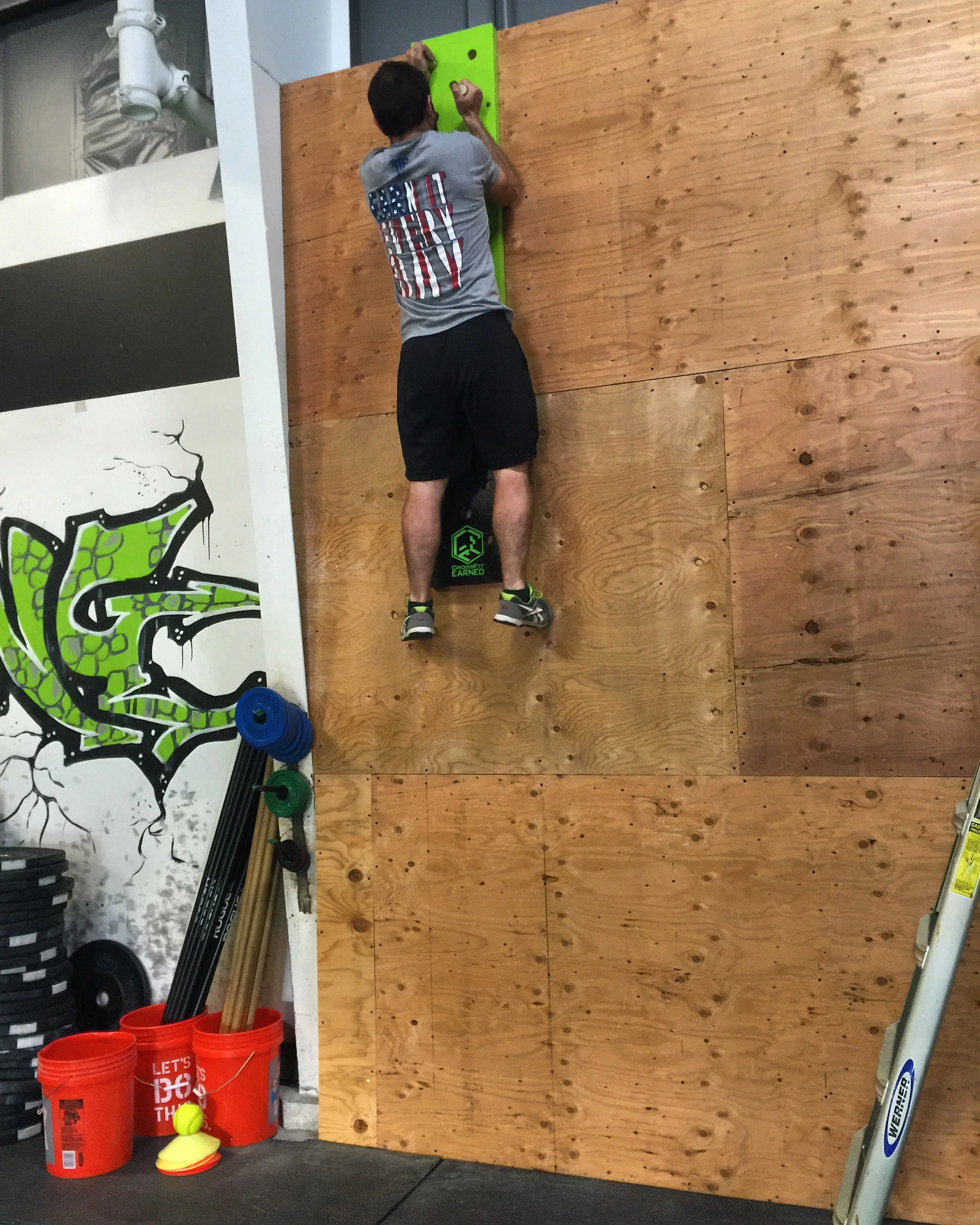 Mr. Wagstaff showing off his ninja like abilities on our newly hung pegboard!