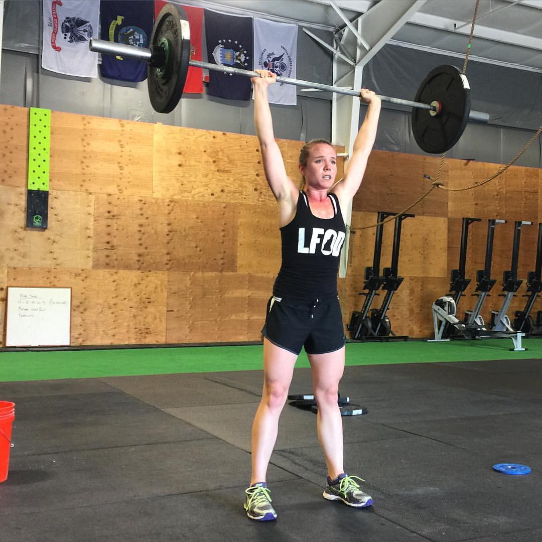 Shannon smashing shoulder to overheads. 