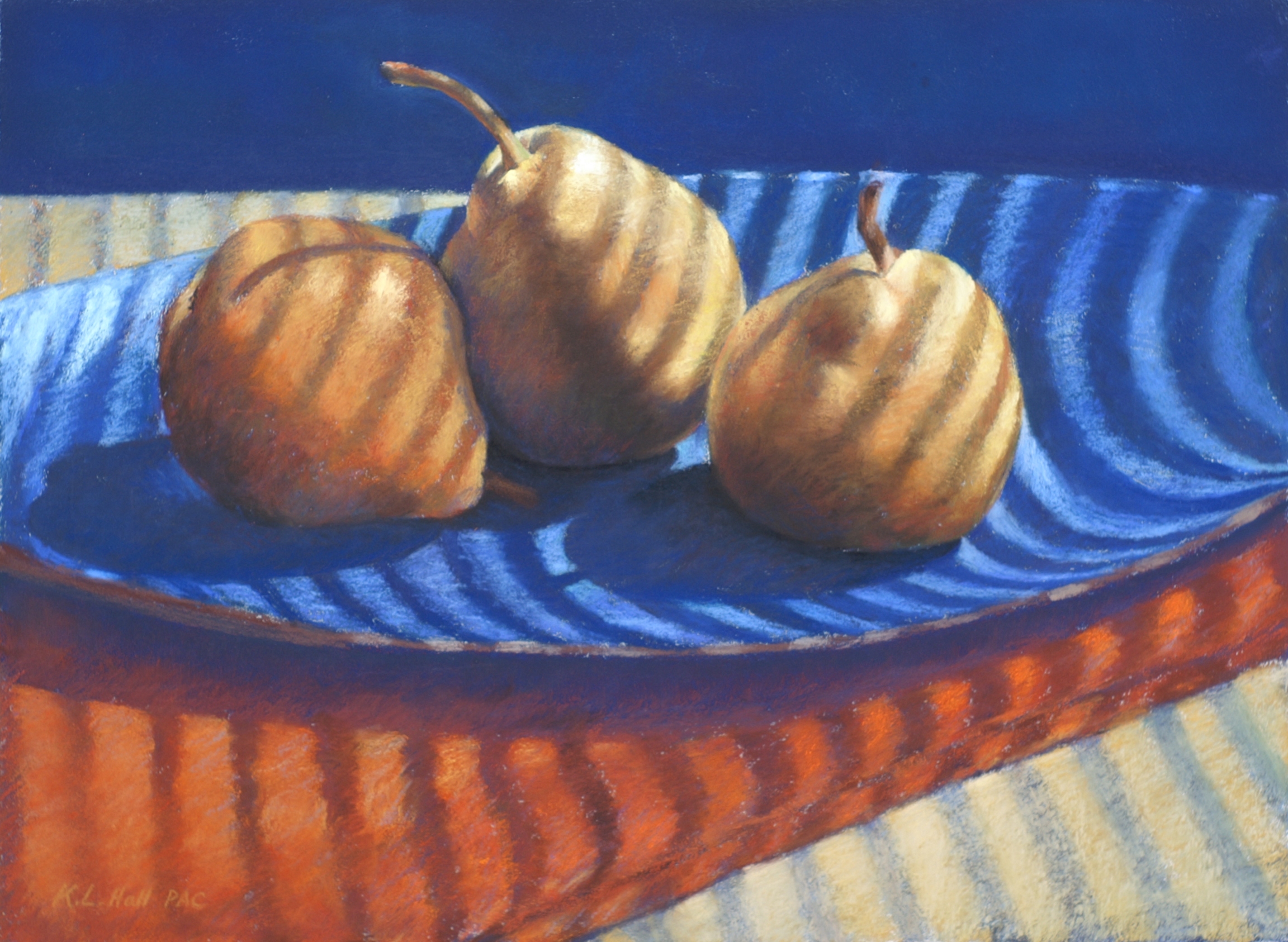 Pear Trio II, Blue Platter