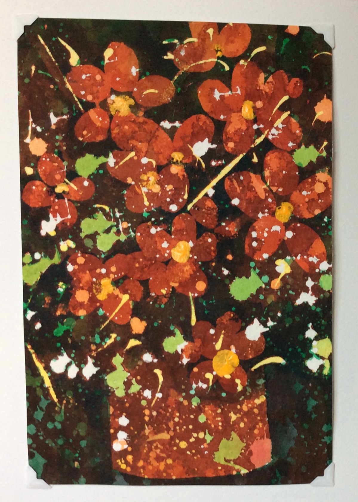 "Fingerprint Bouquet" Art journal, watercolour, 7 x 10" 