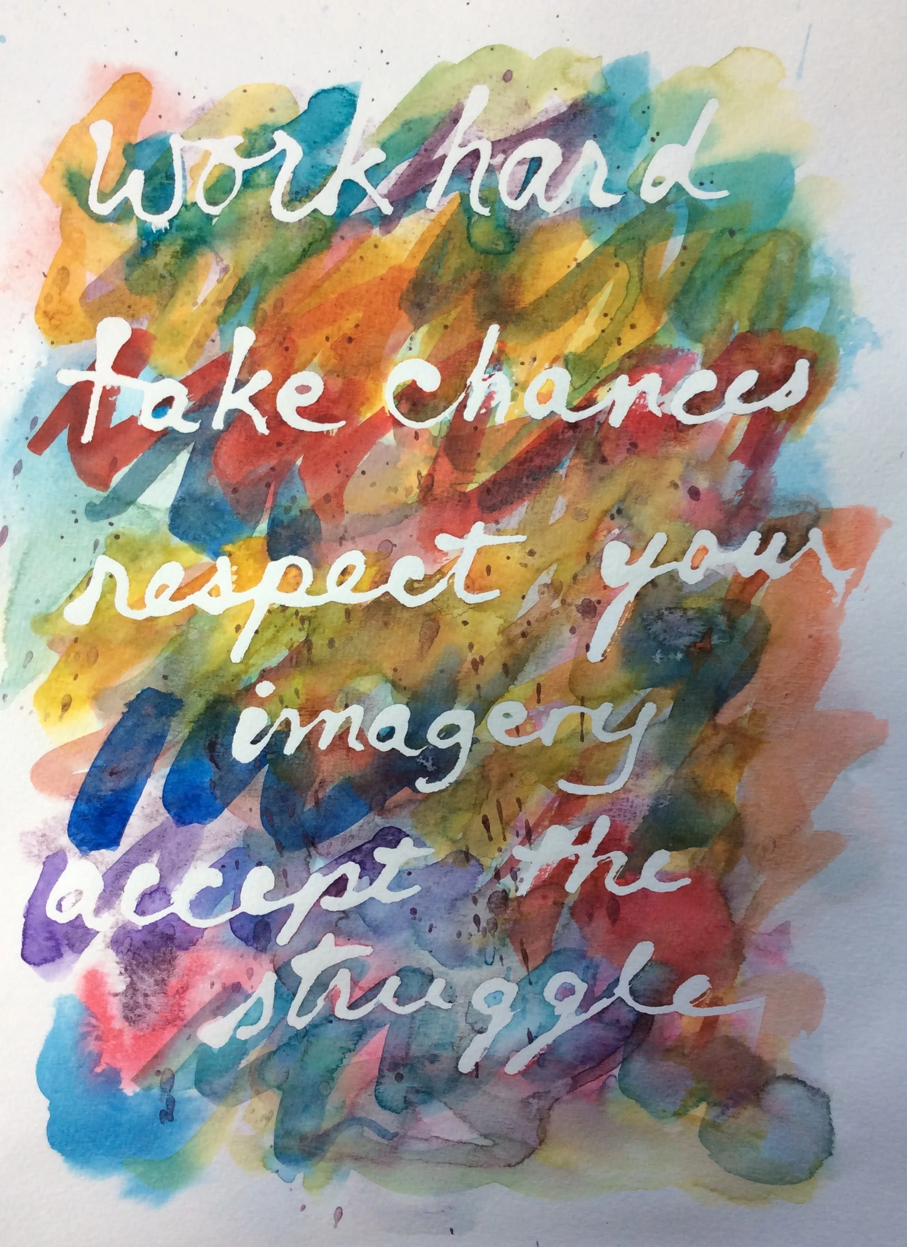 "Accept the Struggle" Art journal, watercolour