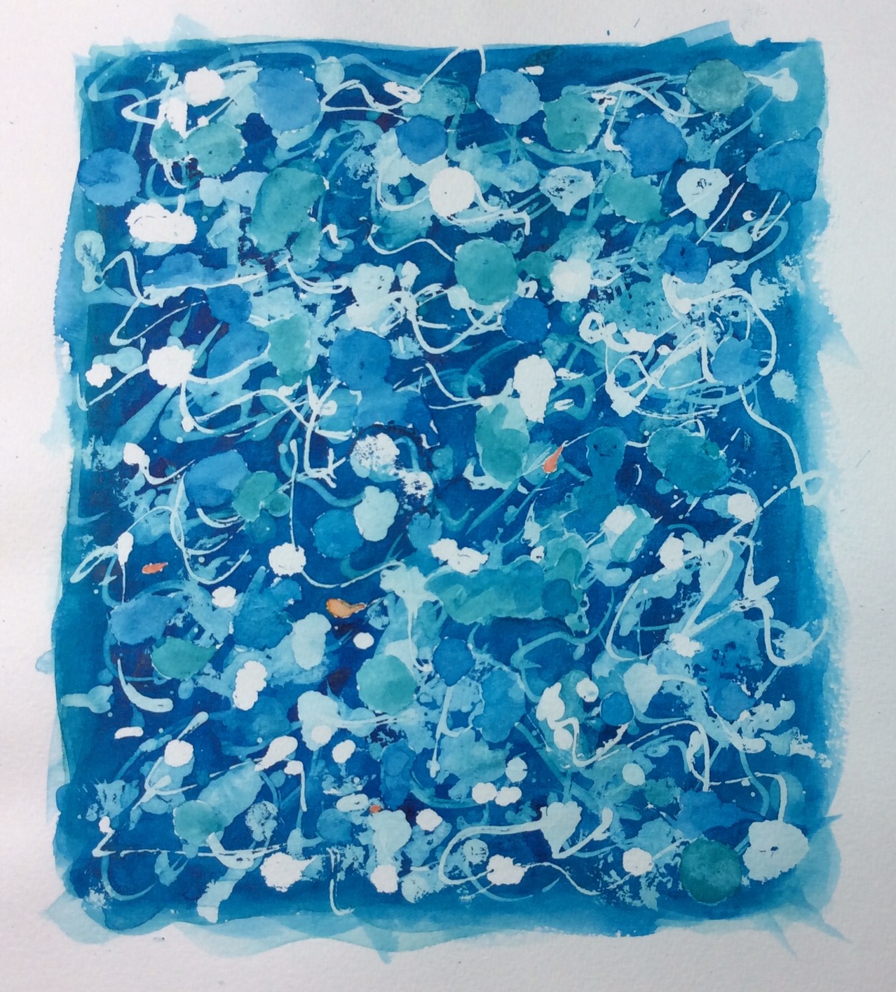 "Dappled Depths" Art journal, watercolour