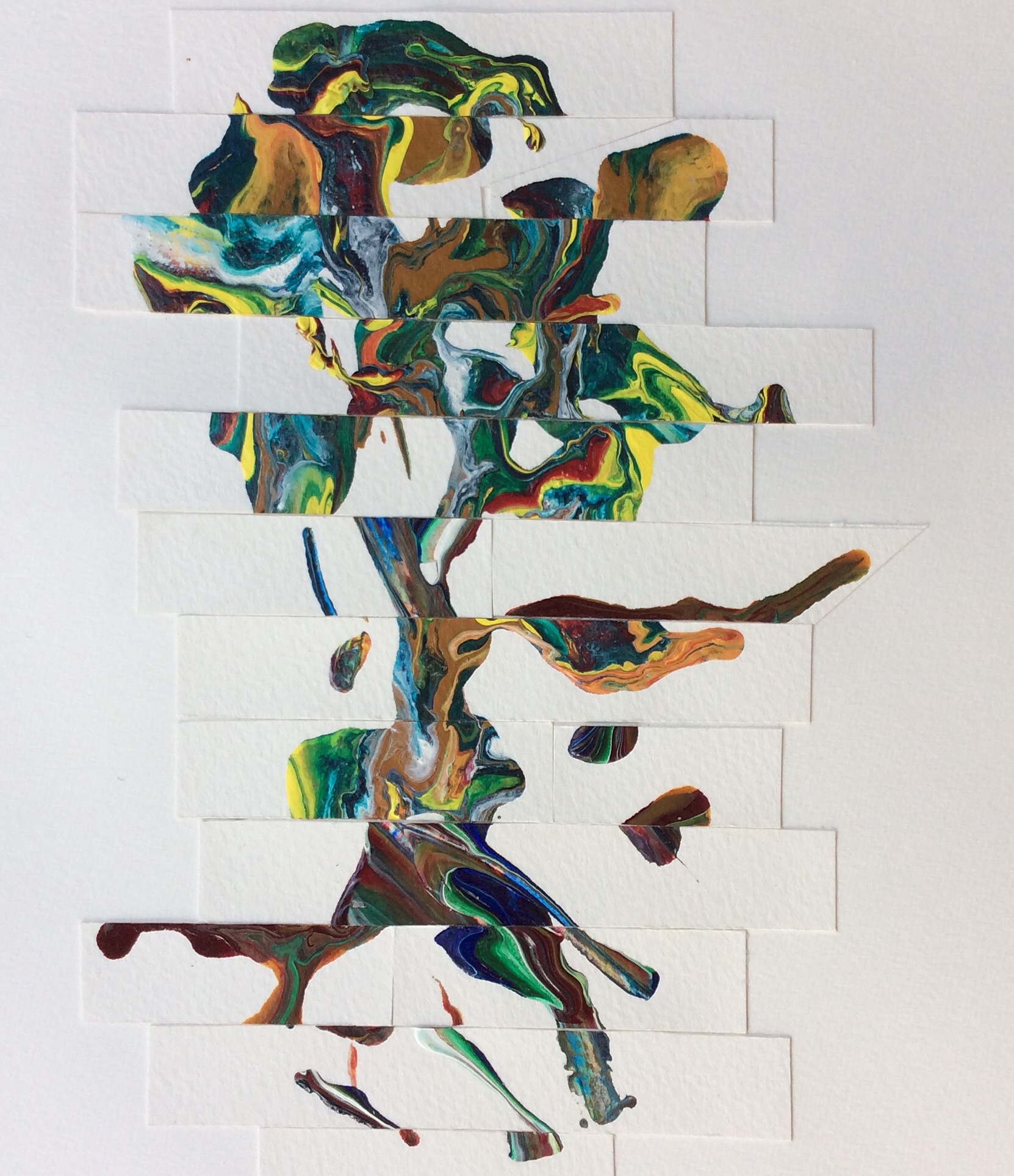"Friendship Tree" Art journal, collage of acrylic on paper