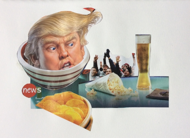 "Potato Chip News" Art journal, magazine collage.