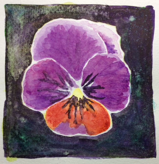 "Poor Pansy" Art journal, watercolour