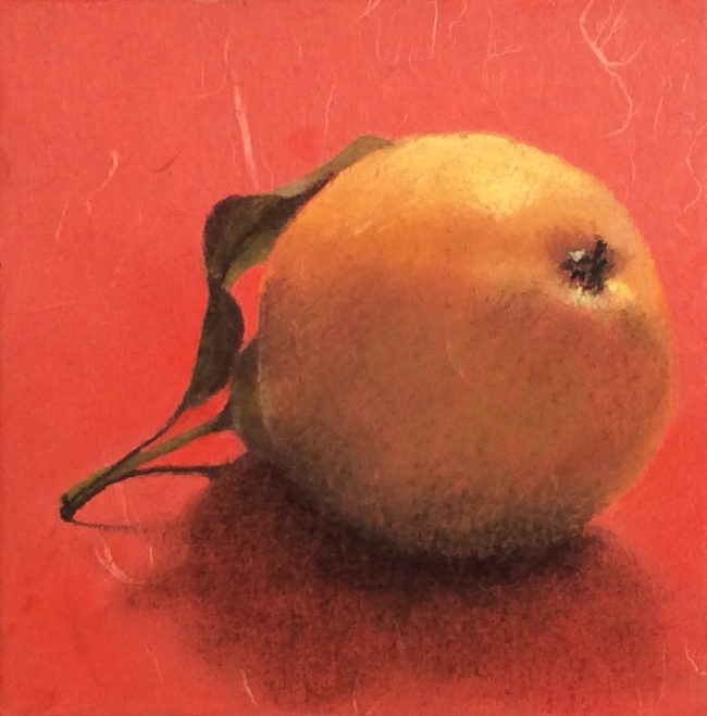 "Pear 44" Pastel on Japanese paper, 8 x 8"
