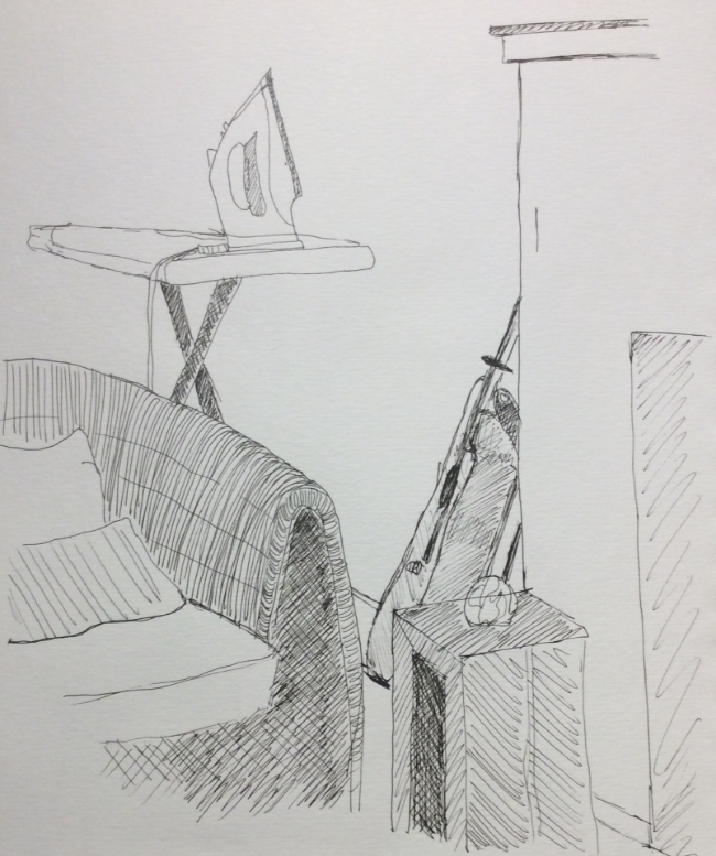 "View from the Couch" Art journal, ink