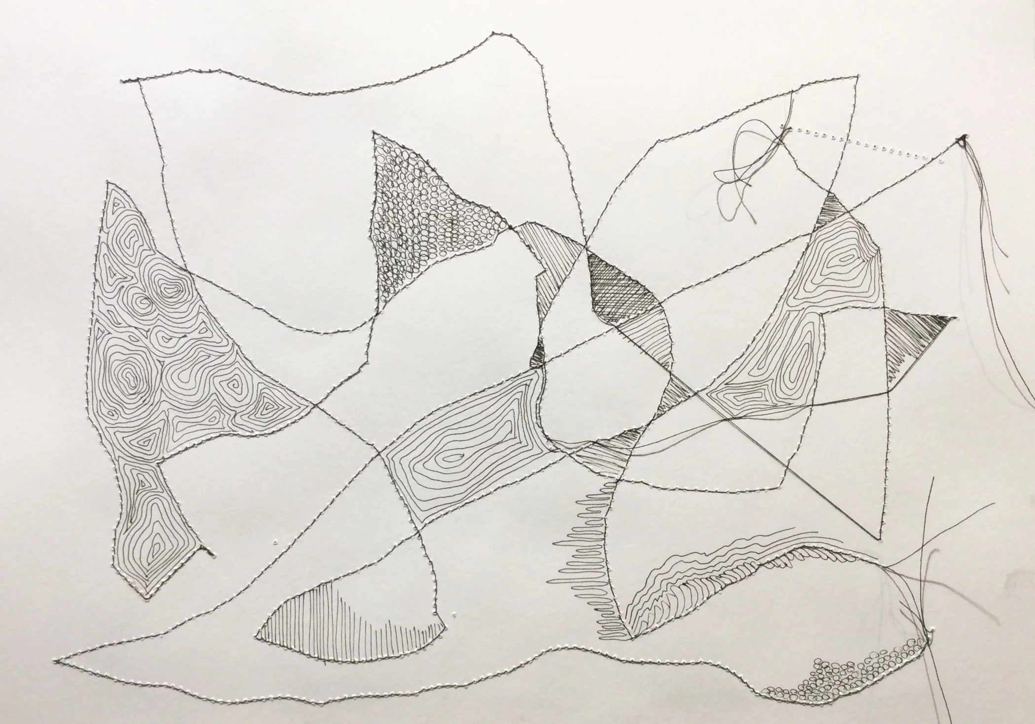 Art journal, thread and ink