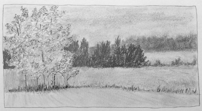 "Behind Auchentoshan" Art journal, pencil and ink
