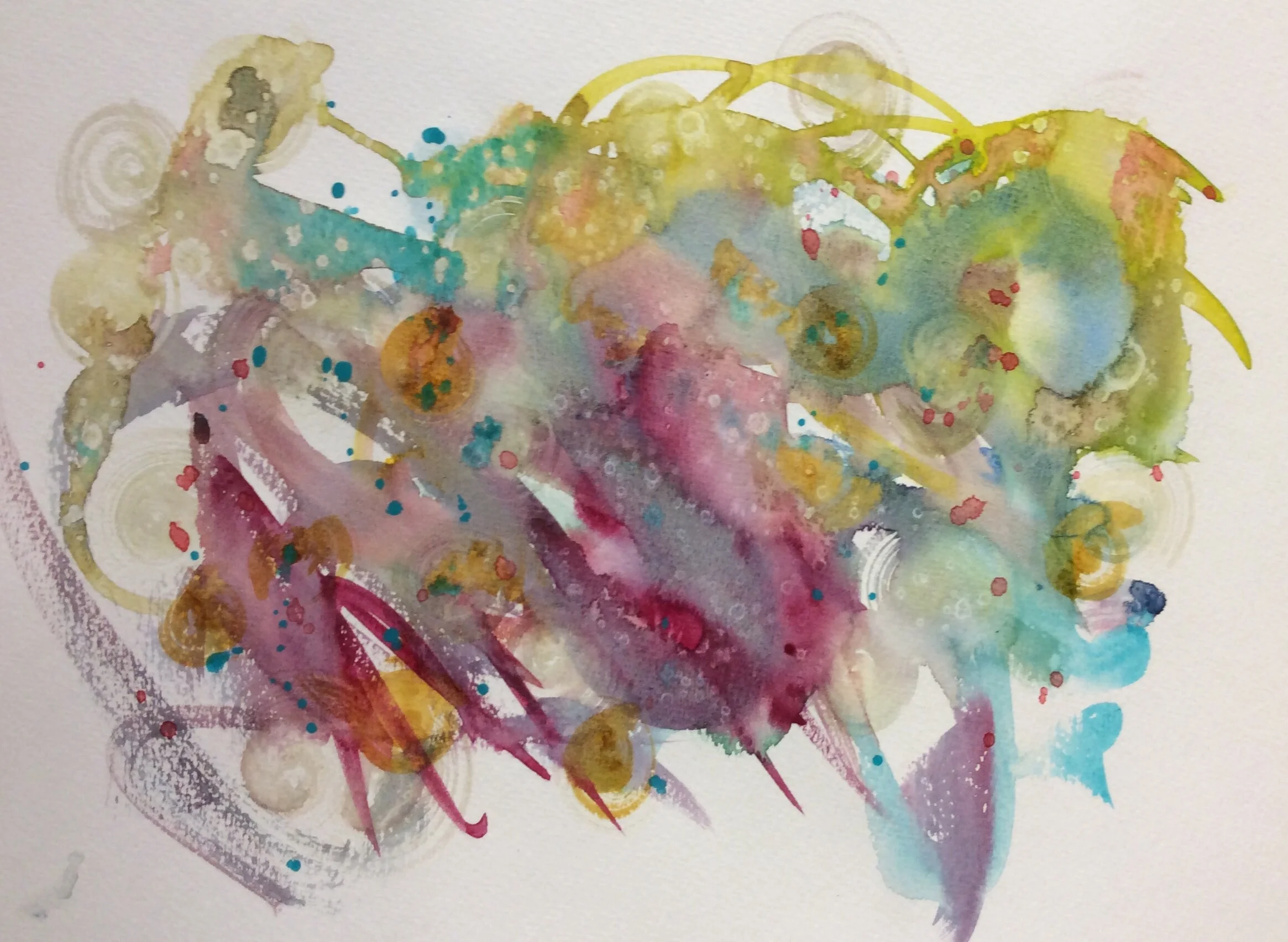 "Keep On Rolling". Art journal, watercolour