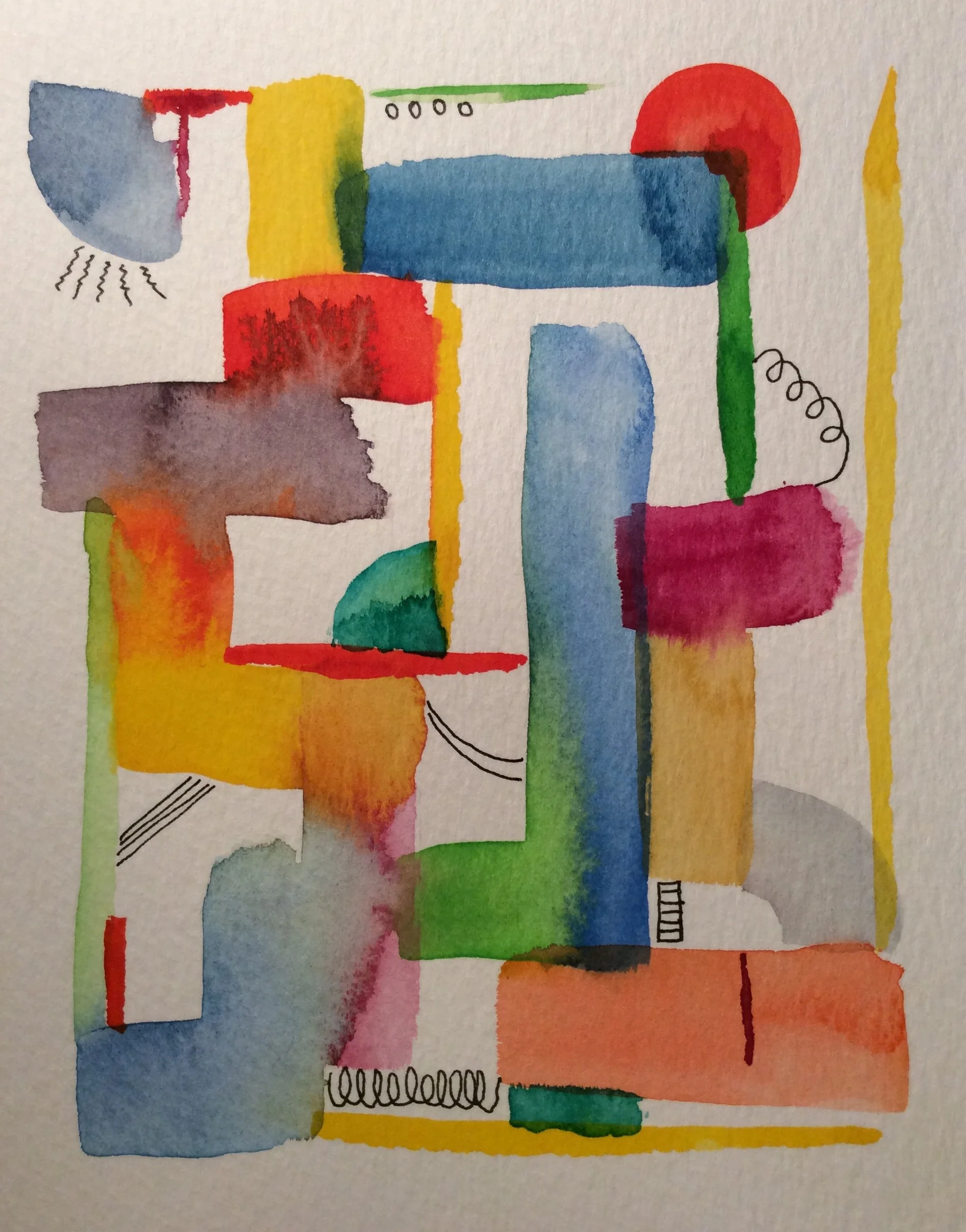 Watercolour doodle notecard