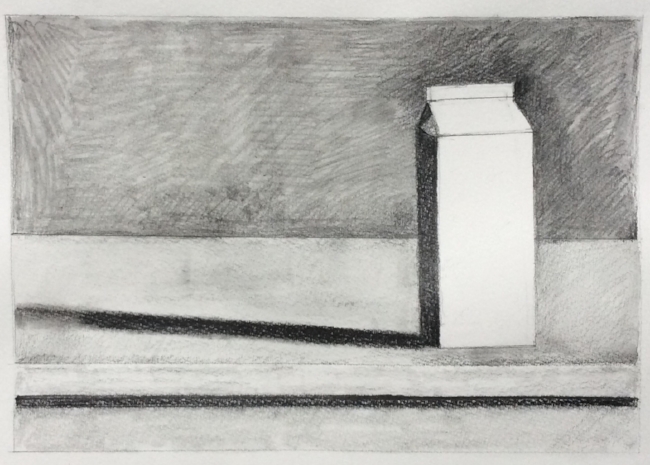 "Sun on Cream Carton" Art journal, pencil