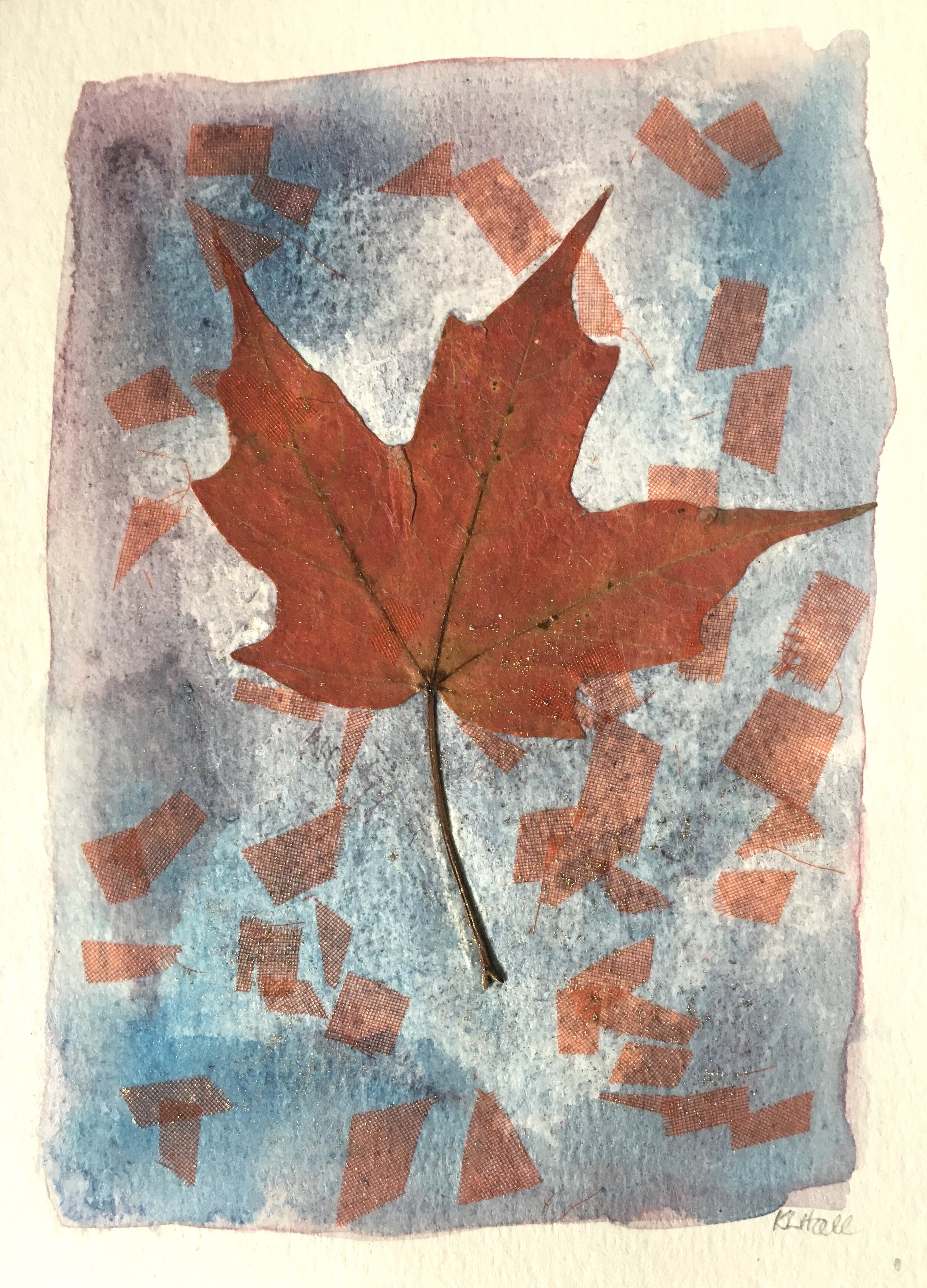 Maple Leaf on Blue