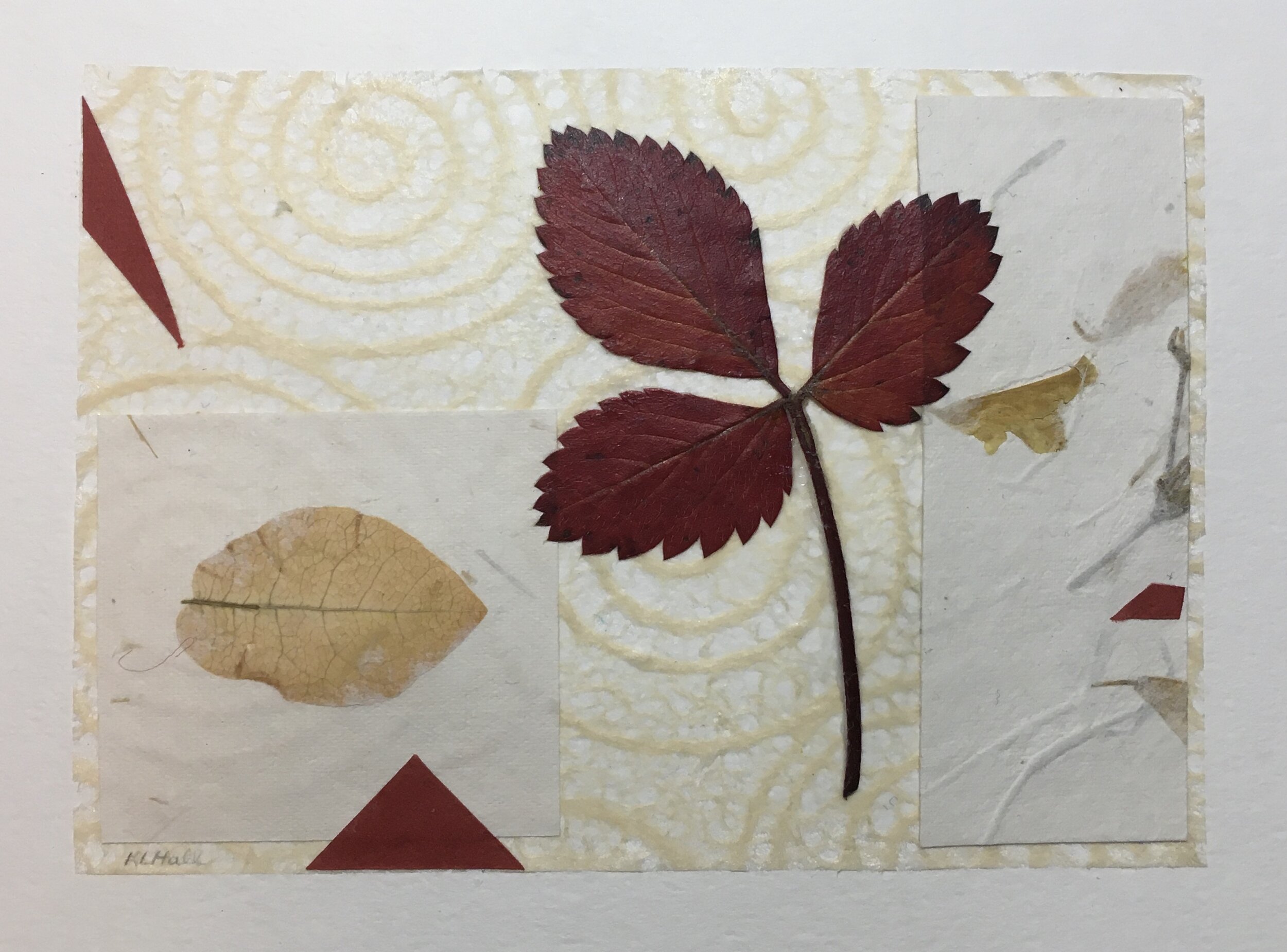 Red Leaf Trio with Swirls