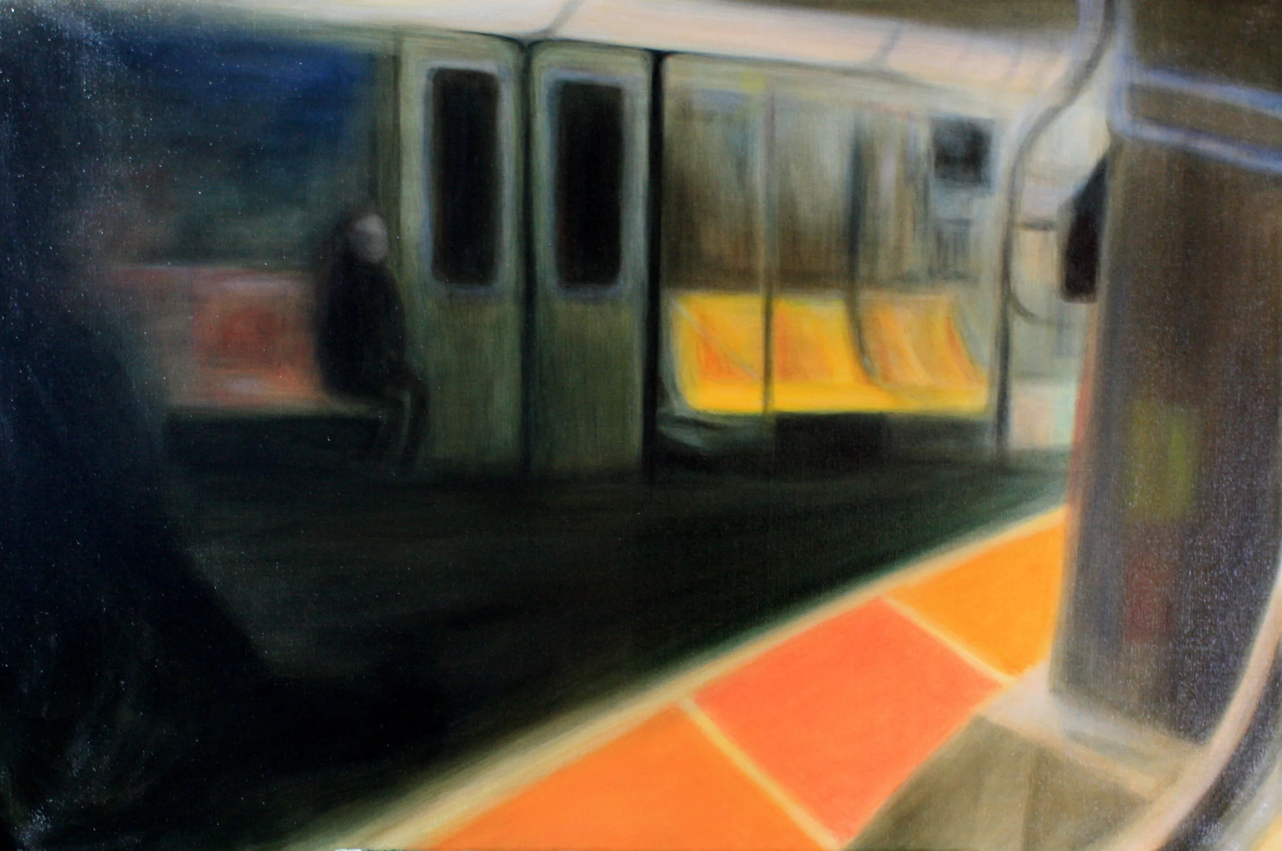 Subway Seats. Oil on Canvas 24"x 36", 2013
