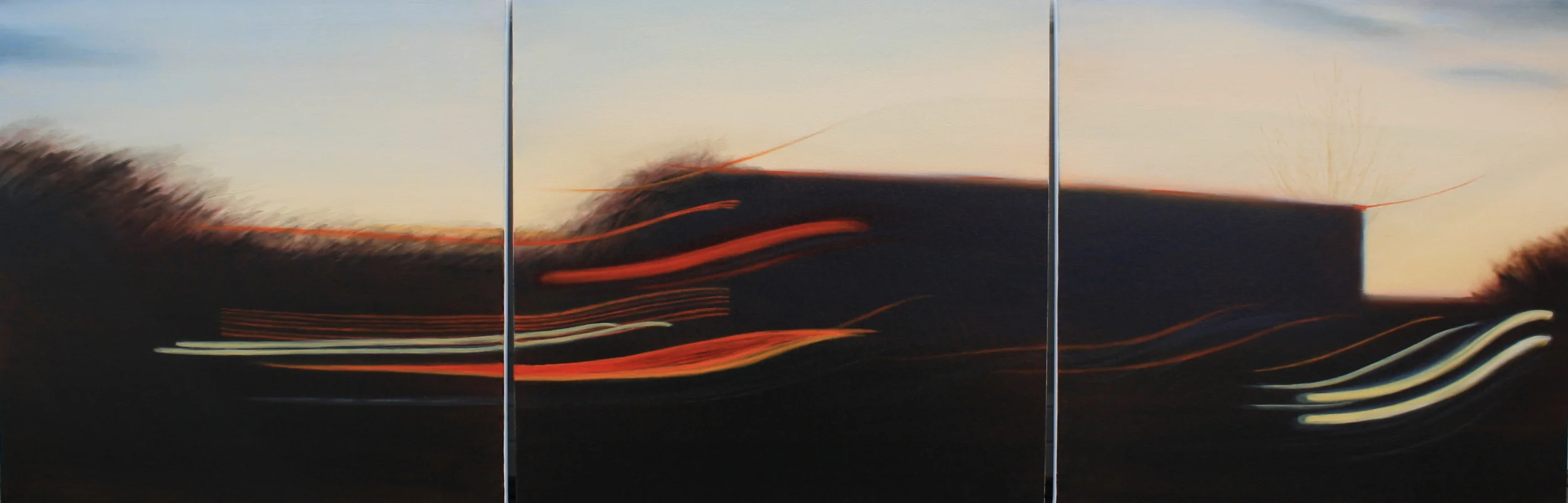 Truck #1 Narrative. Oil on Canvas 20"x 20" (three parts), 2014