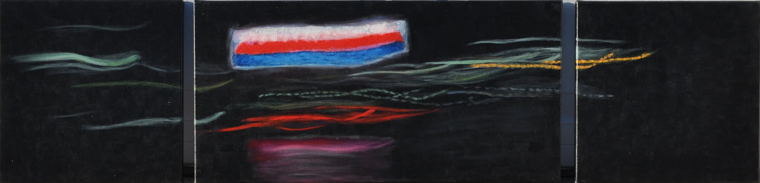 Citgo Sign Narrative. Oil on Canvas 12"x 48", 2009