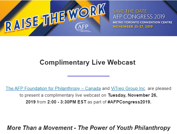 AFP Congress Webcast: The Power of Youth Philanthropy