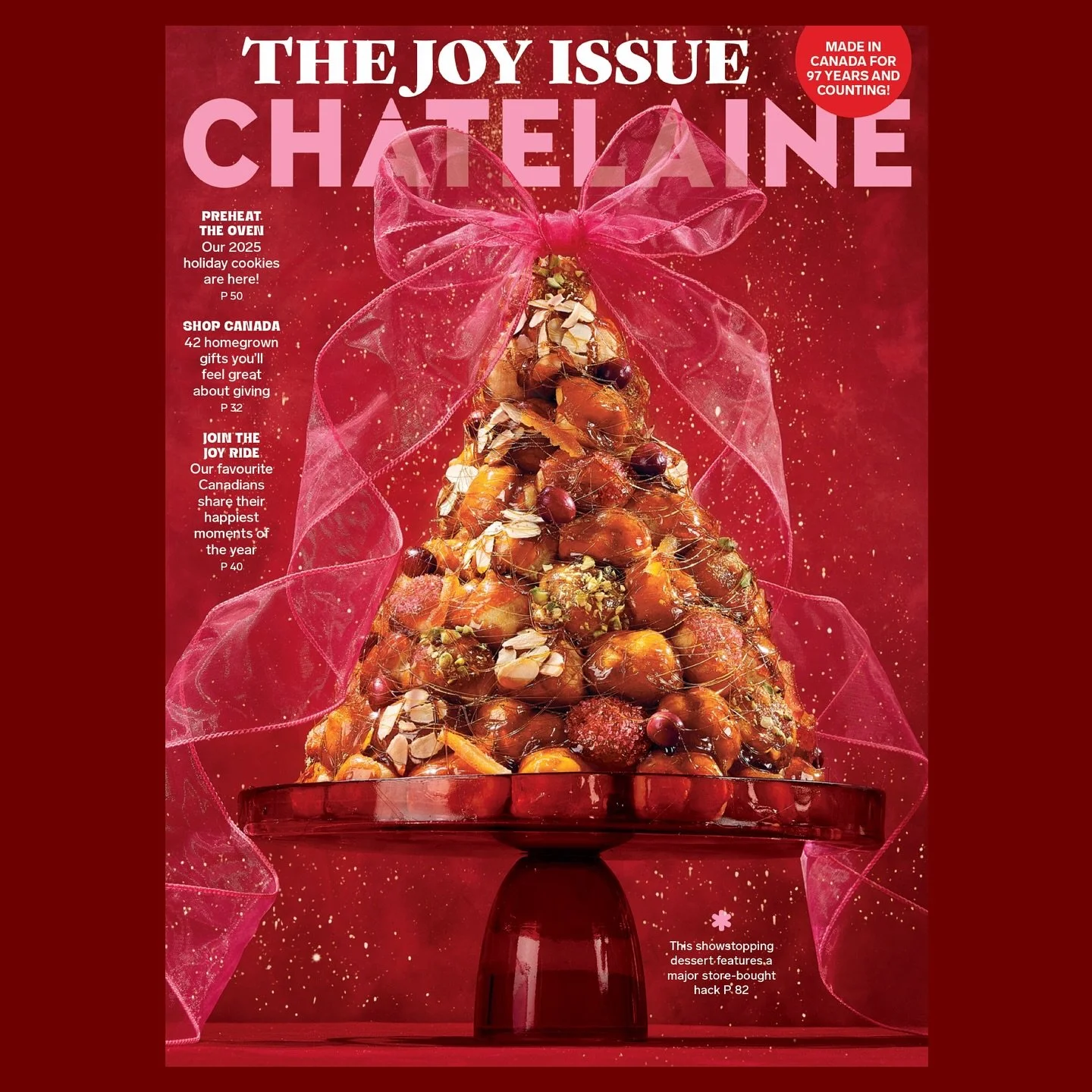 Why yes you can make a croquembouche! Frozen profiteroles are the cheat here though you&rsquo;ll still need to be comfortable dealing with lots of molten caramel. Styled for the holiday issue of @chatelainemag. Recipe @michellelucaslarving Produced b