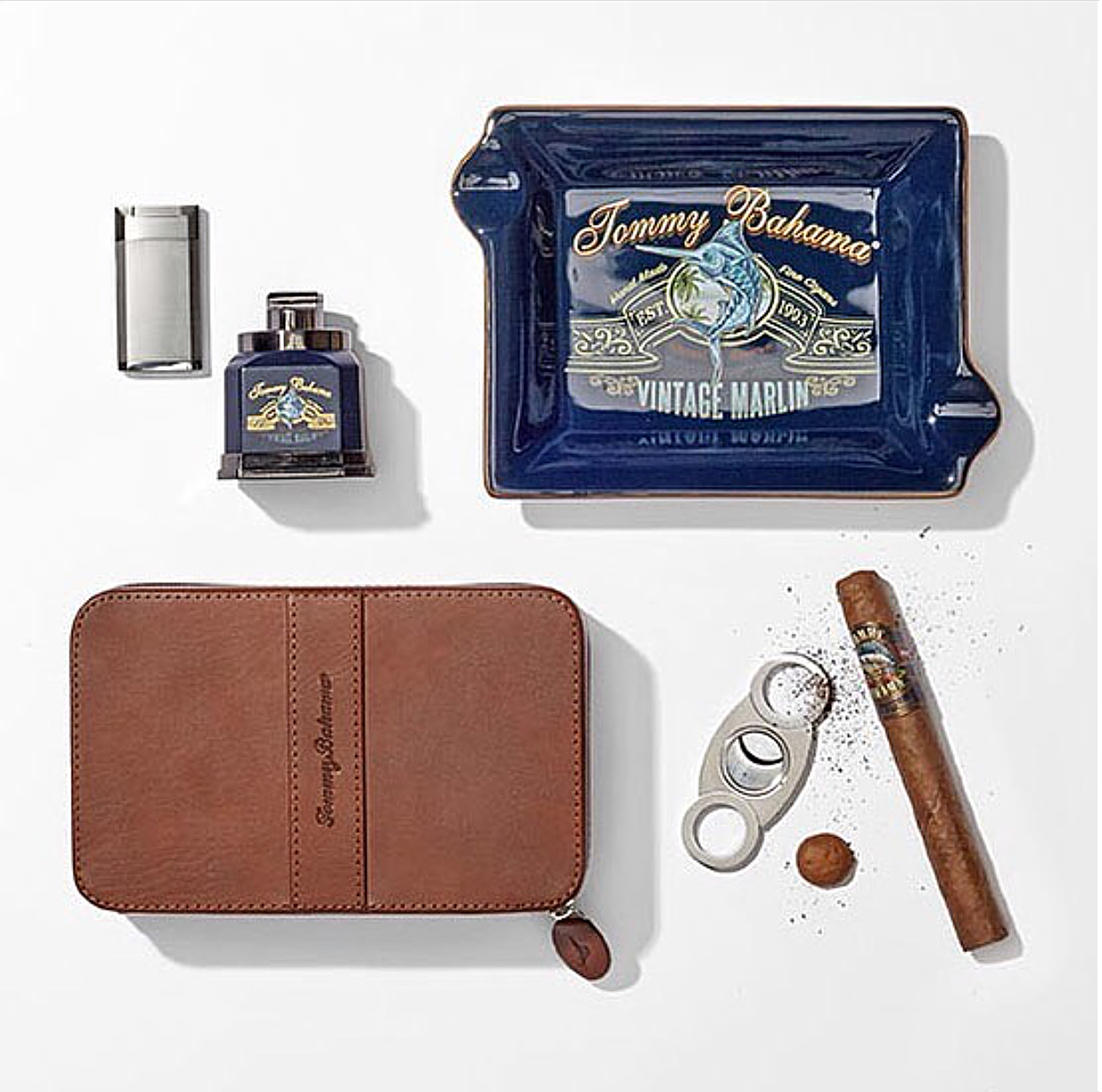 “Light up his life” cigar packet with all the essentials to transport Dad to faraway Cuban cigar fields. 