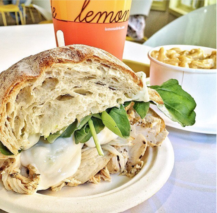 Her Roasted Chicken w/ Mozzarella, Basil Pesto & Arugula. @milkysoft