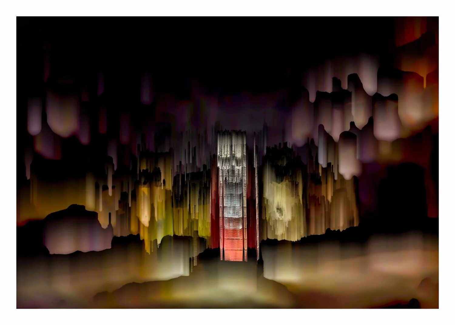 Red Telephone Box Underneath a Tree at Night.