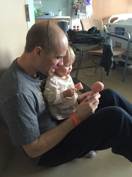 Greta & I post surgery in the hospital at UCSF