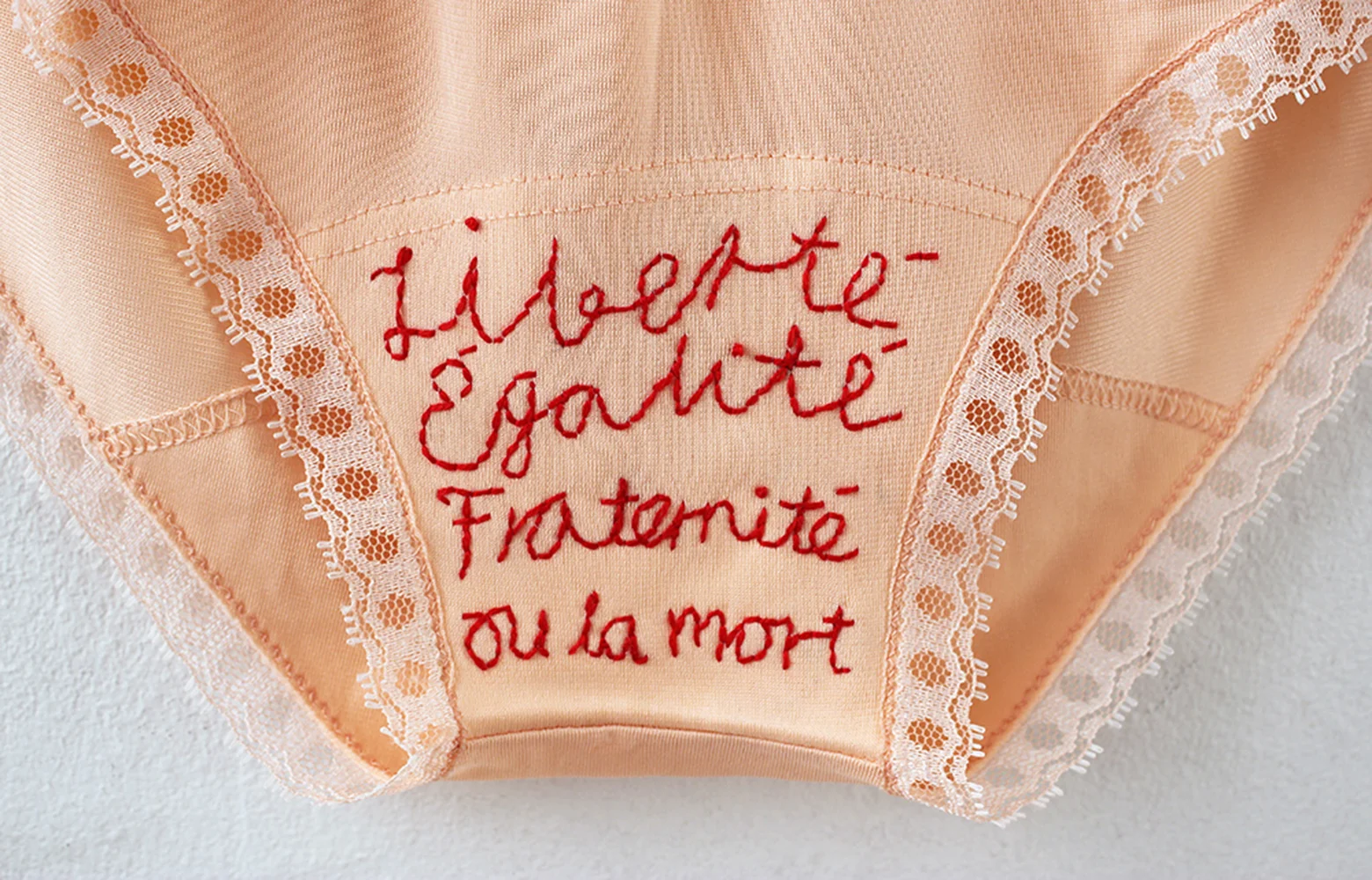 La Revolucion, 2016 Embroidery on vintage lingerie