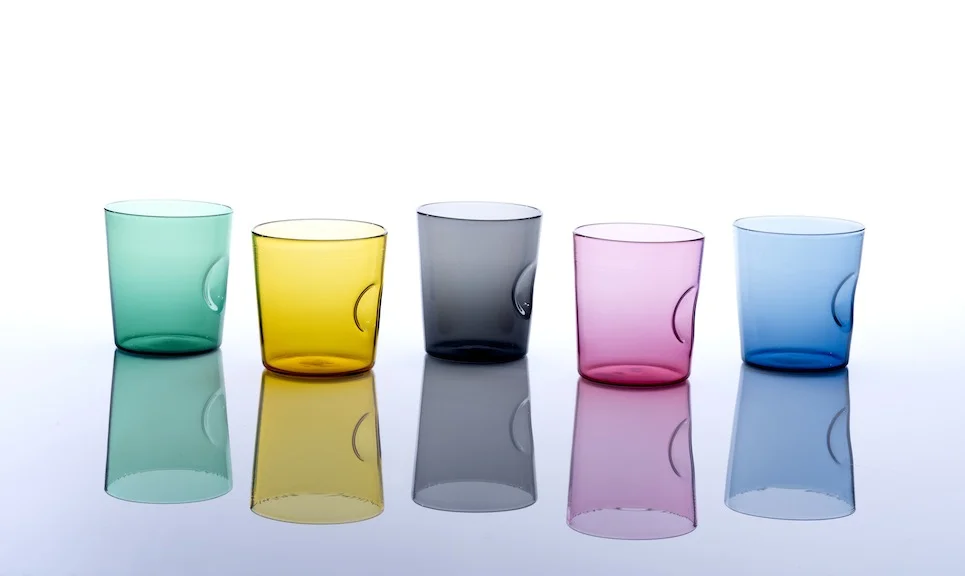  Thumbprint Cups in transparent colors 