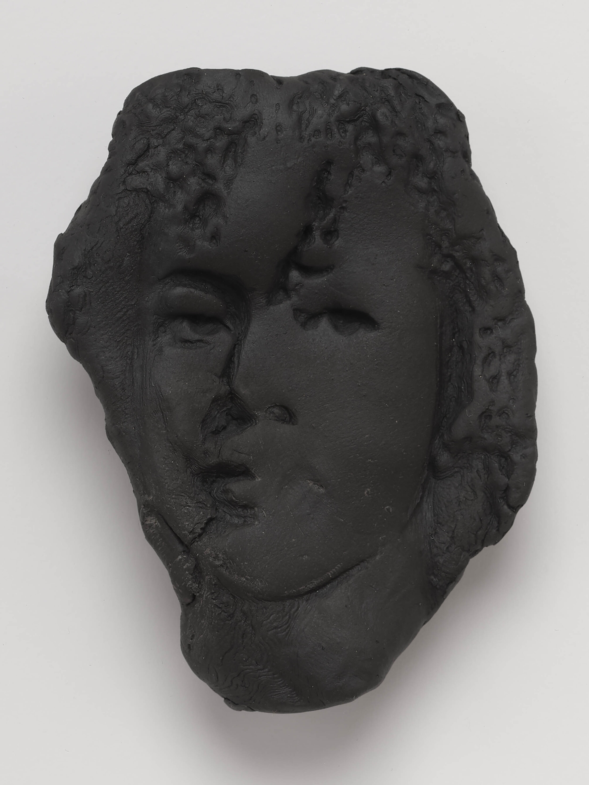  Untitled 13 (Self Portrait), 2020. Cassius Obsidian clay, unique in a series.   4 ½  x 3 ¼  inches.  Edition of 3.  