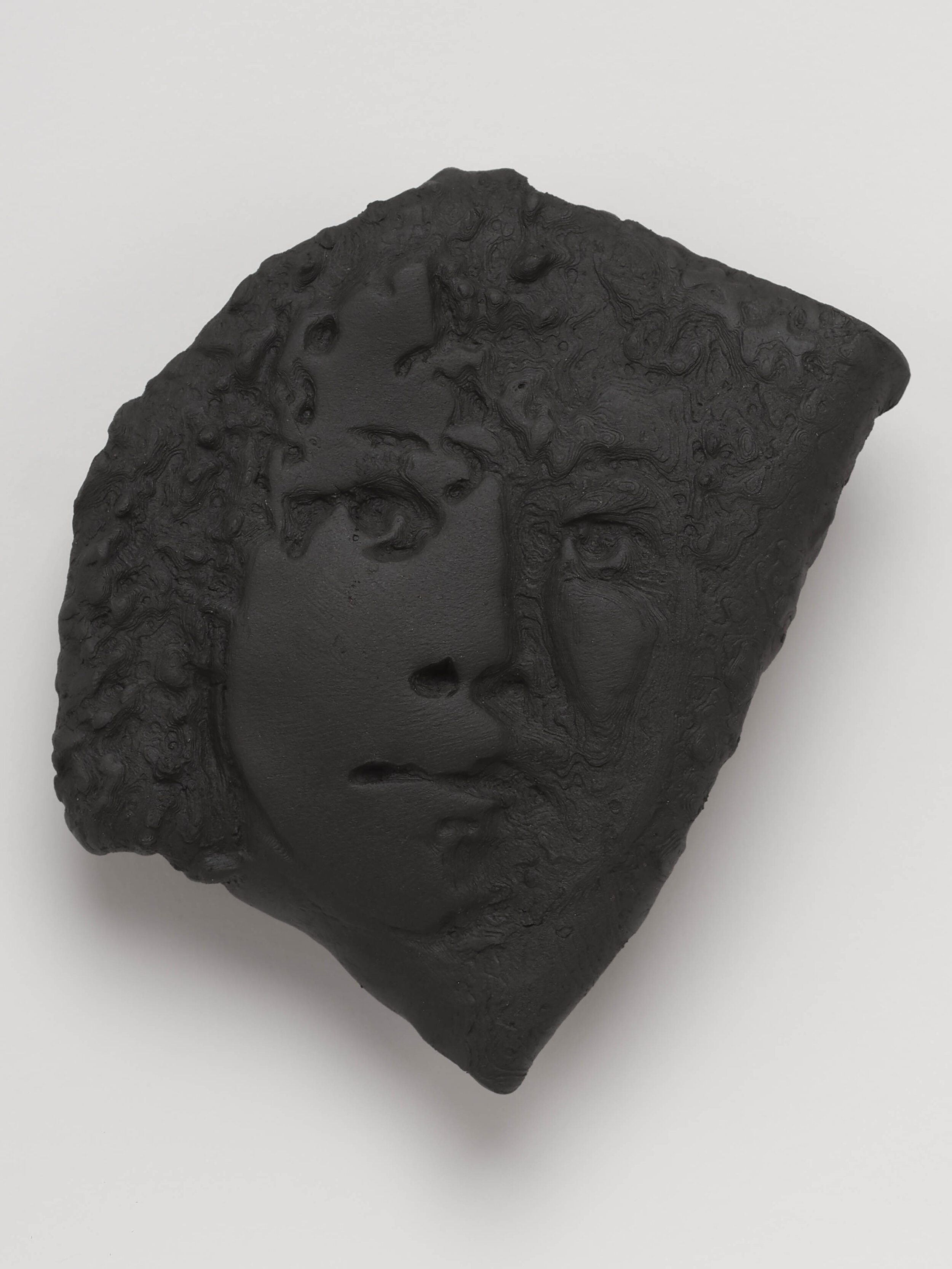  Untitled 11 (Self Portrait), 2020. Cassius Obsidian clay, unique in a series.   4 ½  x 3 ¾  inches.  Edition of 3.  