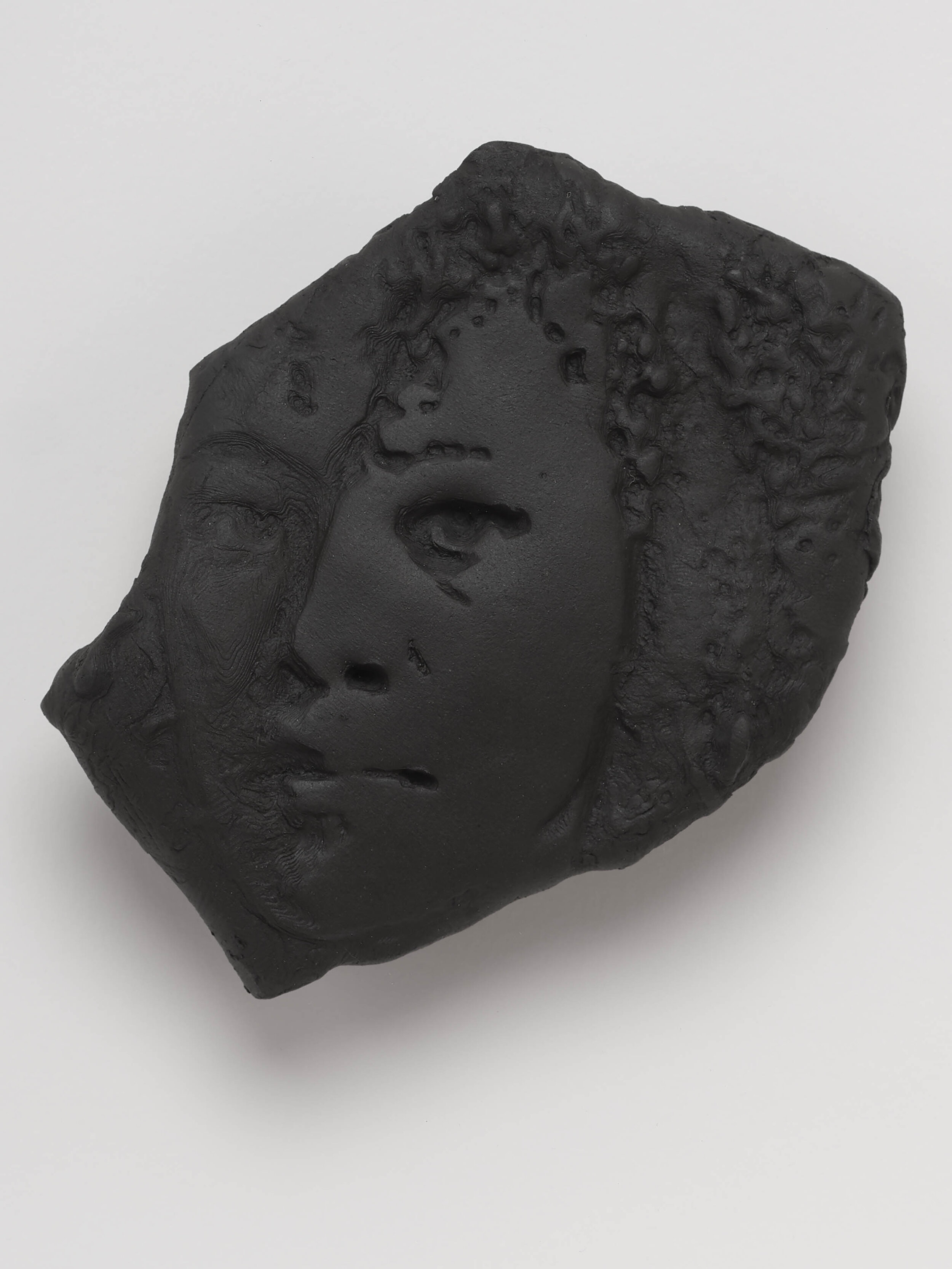  Untitled 14 (Self Portrait), 2020. Cassius Obsidian clay, unique in a series.   4 ½  x 3 ½  inches.  Edition of 3.  