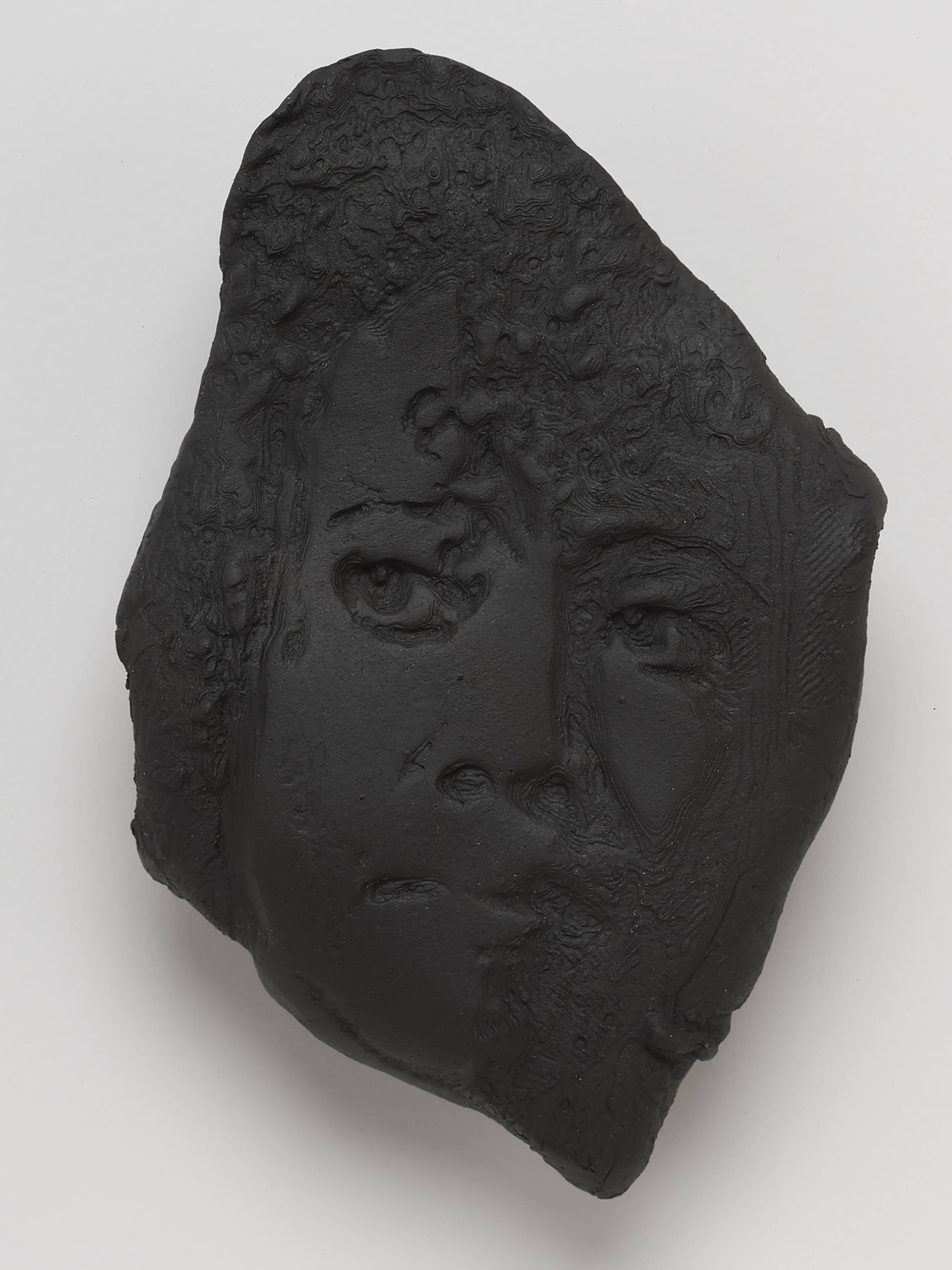  Untitled 15 (Self Portrait), 2020. Cassius Obsidian clay, unique in a series.   4 ½  x 3 ½  inches.  Edition of 3.  