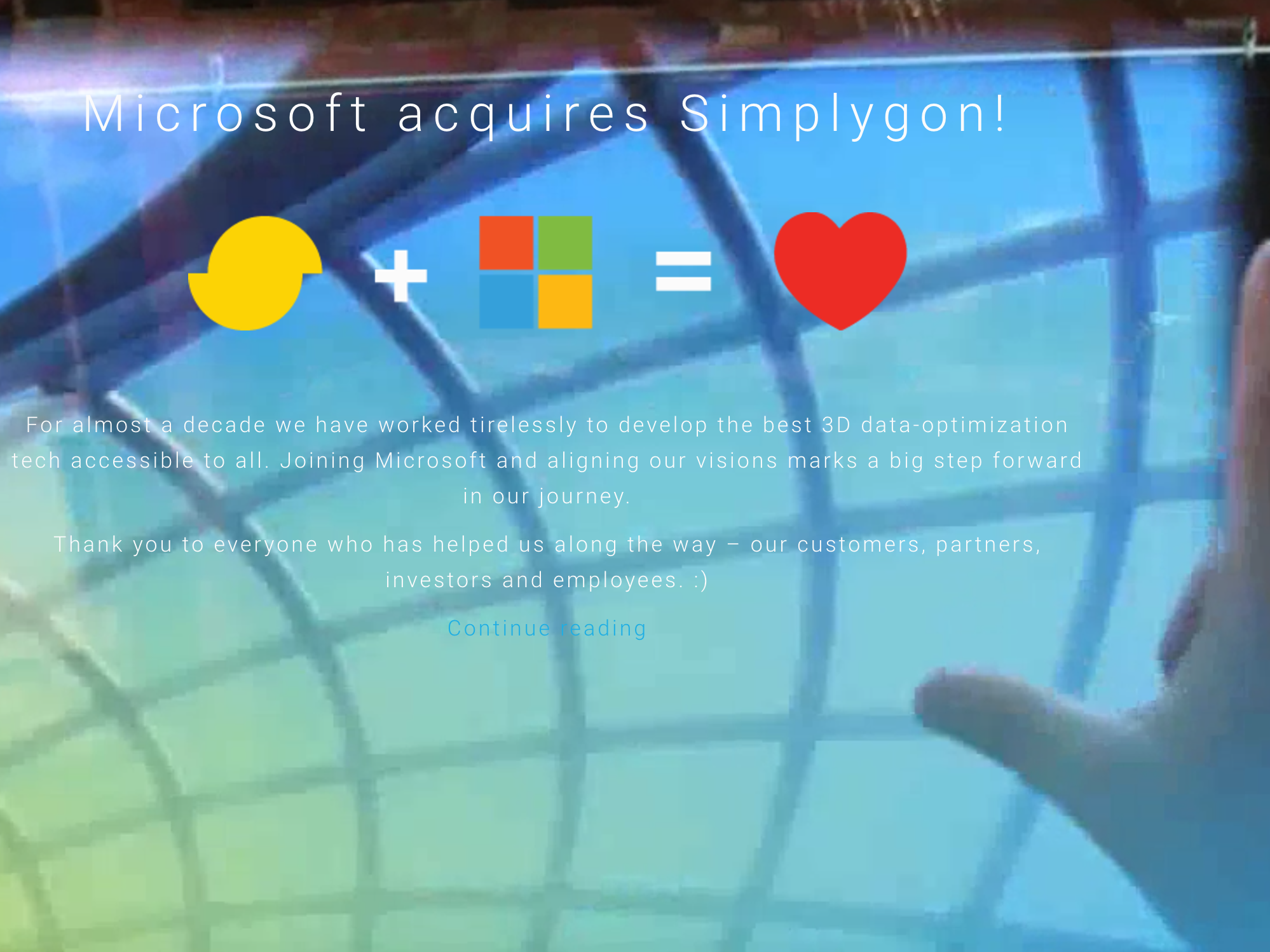 Microsoft Acquires Simplygon, January 2017