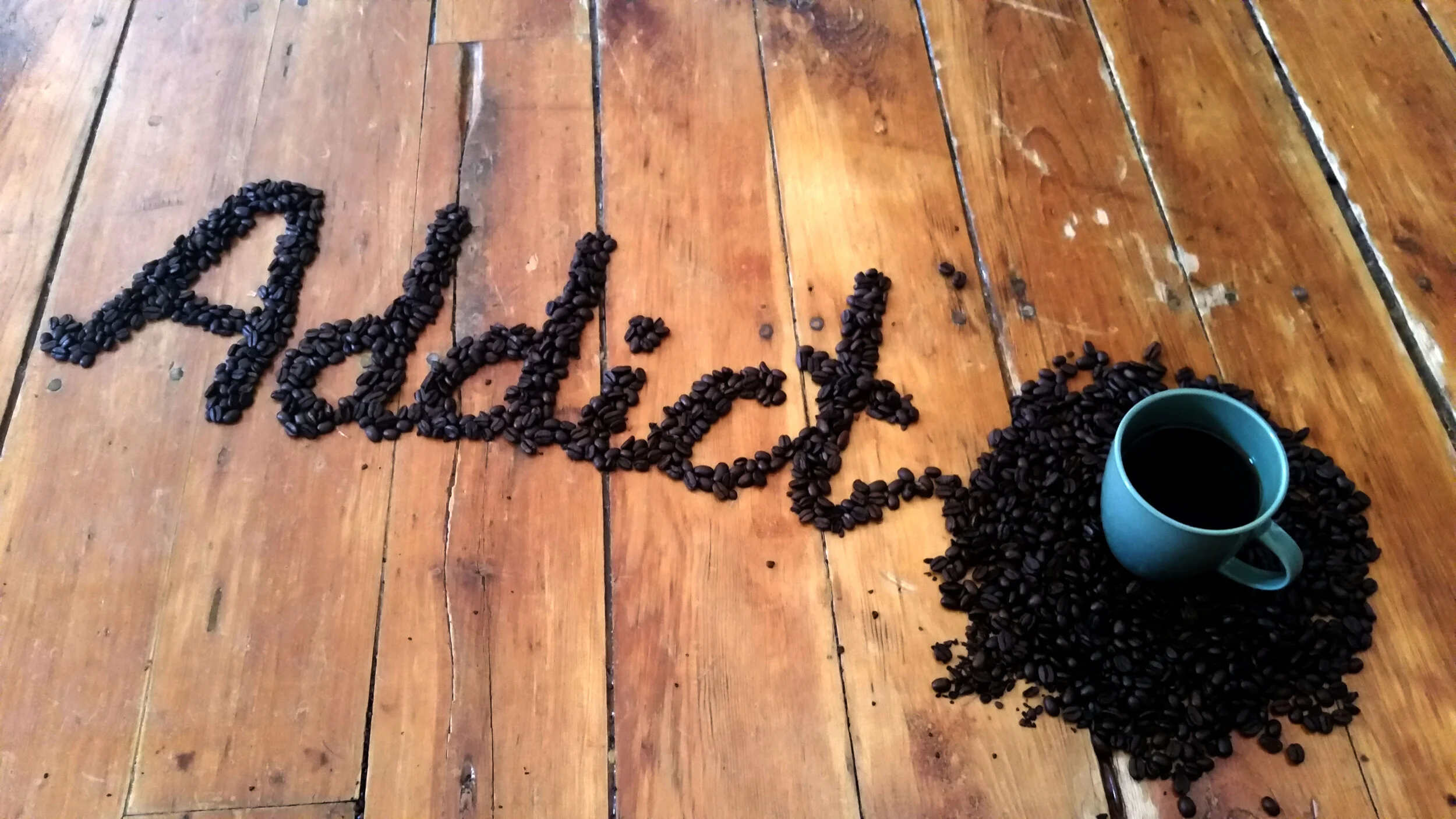  Typography project using coffee beans 