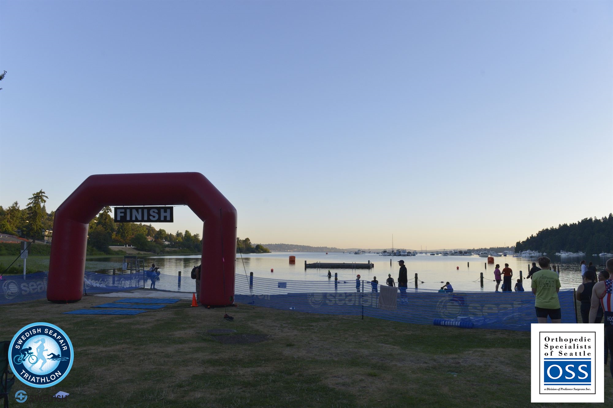 Beautiful morning looking out over the swim course from transition.