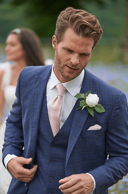 Navy Suit Dark Grey Tweed Waistcoat Groom Dark Blue Suit Grey