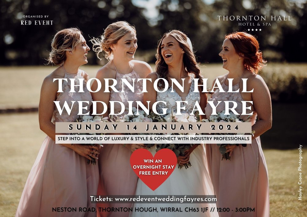 Thornton Hall Hotel & Spa Wirral Luxury Wedding Fayre Sunday 14th January 2024 Red Event Wedding Fayre